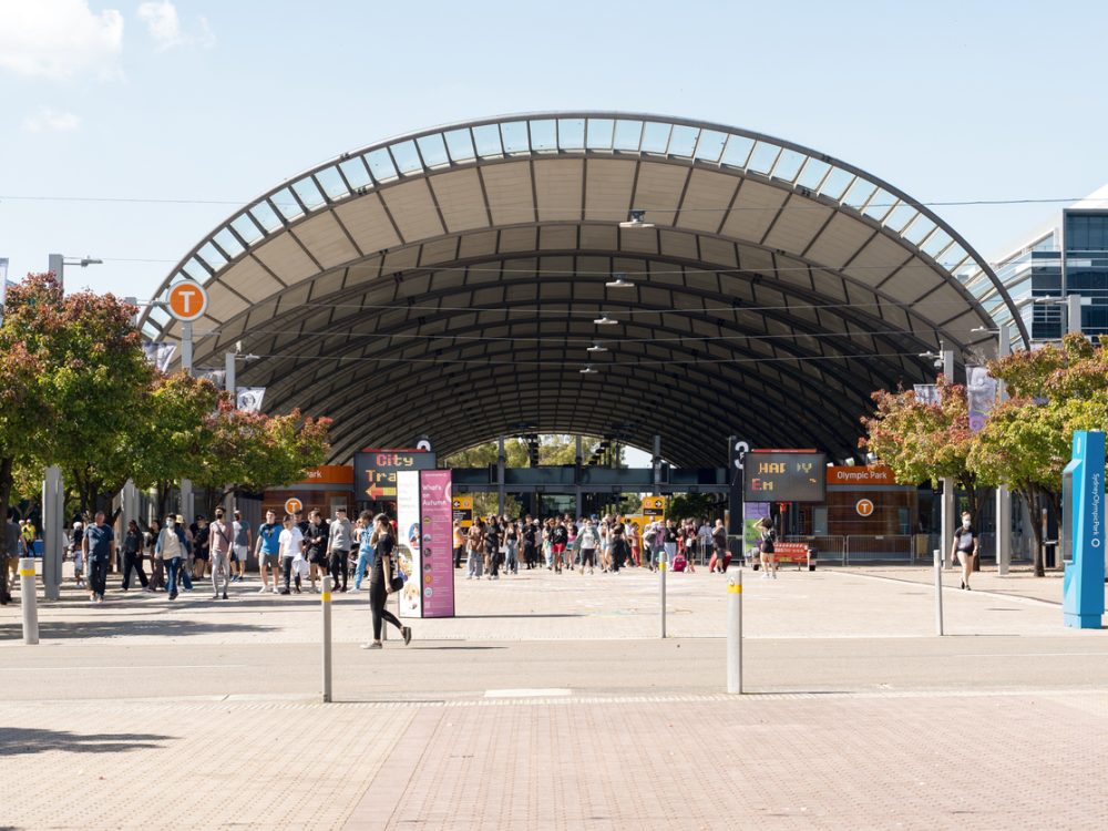 Sydney, Australia 11 April 2022- Olympic Park train station during to Sydney Royal Easter Show